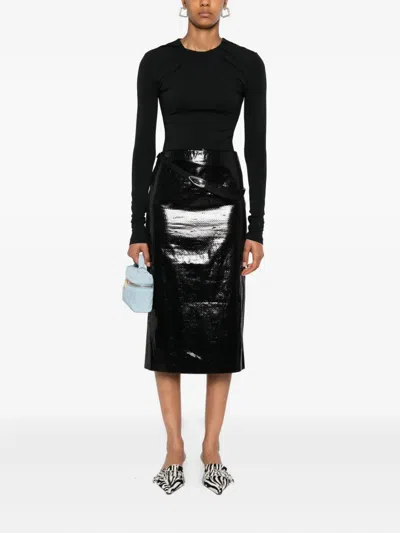 Viktor & Rolf Draped Bodysuit In Black