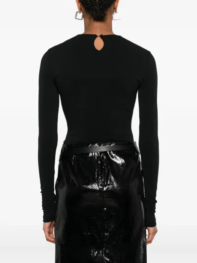 Viktor & Rolf Draped Bodysuit In Black