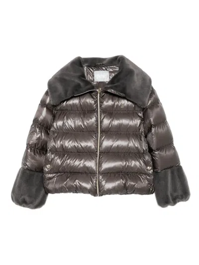 人造皮草边饰夹克