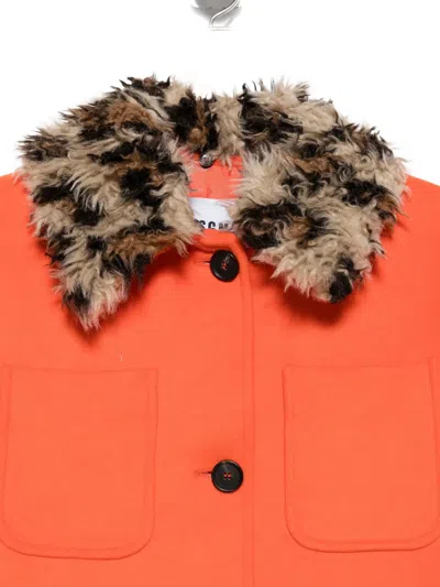 Msgm Bright Orange Wool Blend Outerwear In Orange