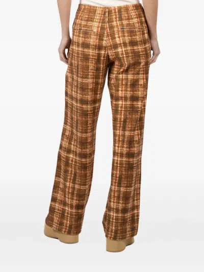 R13 Pleated Checked Pants In Brown