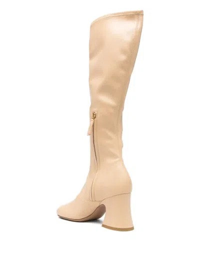 Chloé Chloe Women Cream Synthetic Leather Janis Boots In Nude