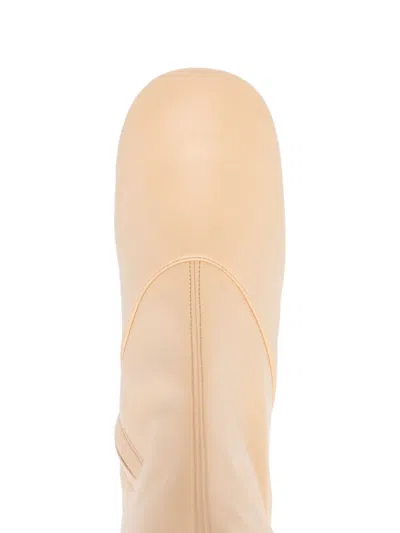 Chloé Chloe Women Cream Synthetic Leather Janis Boots In Nude