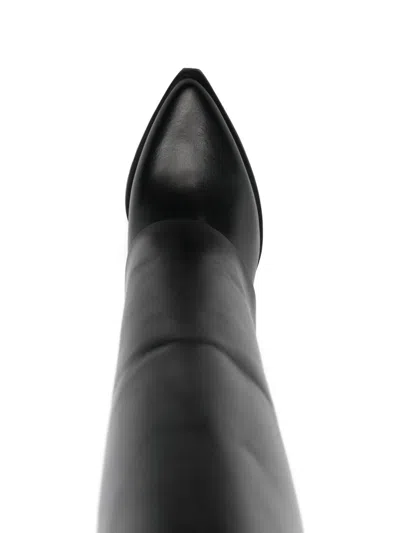 Gisel Moire Natasha Texan Boots In Black