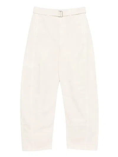 Lemaire Pants With "twisted" Belt In Neutral