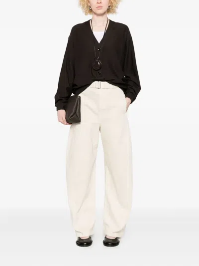 Lemaire Pants With "twisted" Belt In Neutral