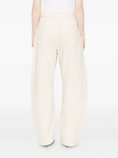 Lemaire Pants With "twisted" Belt In Neutral