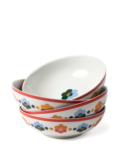 Misette Floral-pattern Cereal Bowls 8set Of Four) In White
