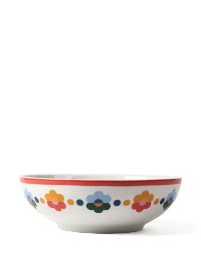 Misette Floral-pattern Cereal Bowls 8set Of Four) In White
