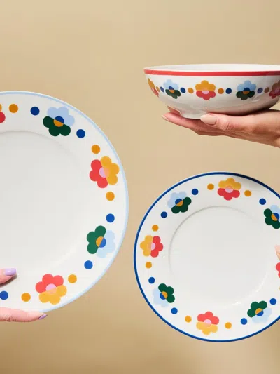 Misette Floral-pattern Cereal Bowls 8set Of Four) In White
