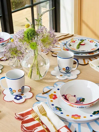 Misette Floral-pattern Cereal Bowls 8set Of Four) In White