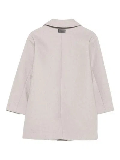 Msgm Three-button Lapel Coat In Neutral