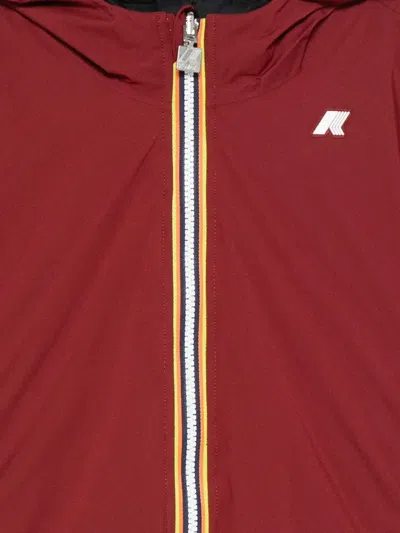 K-way Hooded Zip-front Jacket In Red