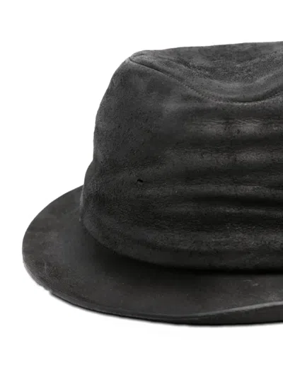 Layer Zero Suede Leather Hat In Black