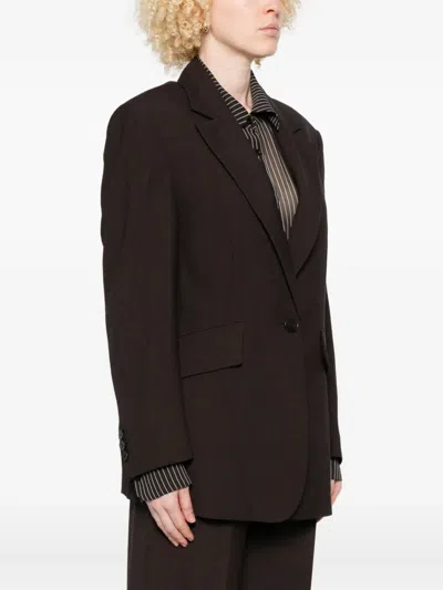 Low Classic Single-button Blazer In Brown