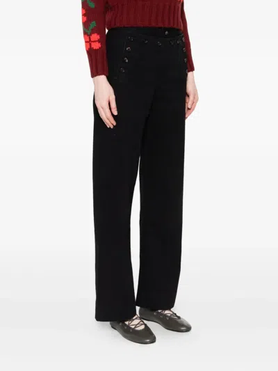 Bode Button-detailed Jeans In Black