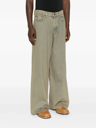 Jeanerica Denim Wide-leg Jeans In Green