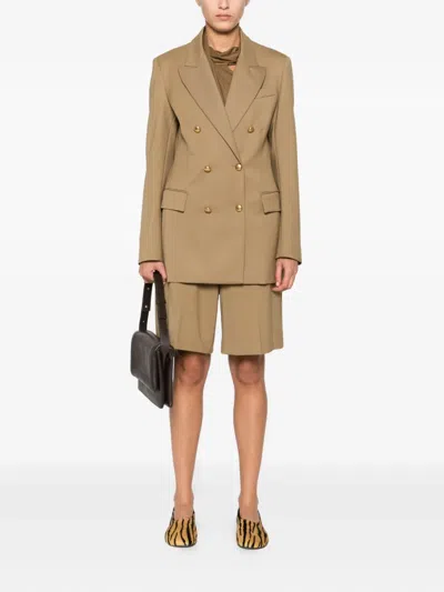 P.a.r.o.s.h Double-breasted Stretch-wool Blazer In Brown