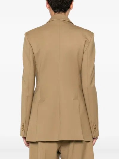 P.a.r.o.s.h Double-breasted Stretch-wool Blazer In Brown