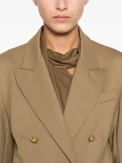 P.a.r.o.s.h Double-breasted Stretch-wool Blazer In Brown