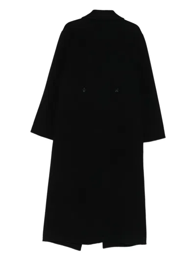 Alberta Ferretti Longline Coat Featuring Notched Lapels In Black