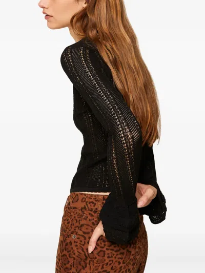 Twinset Pull Ajusté Avec Volants In Black