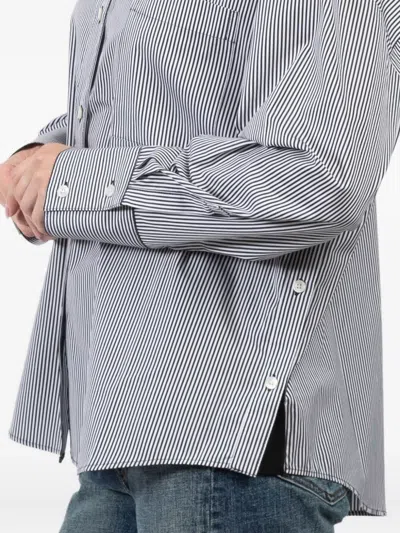 Arlo Mott Striped Button-down Shirt In Gray