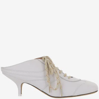 Dries Van Noten White Heeled Sneaker Mules In White