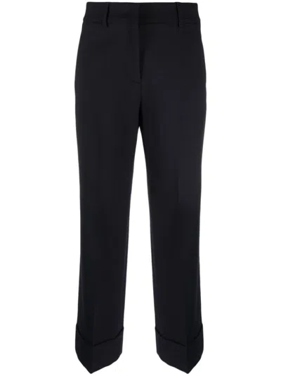 Incotex Pressed-crease Cotton-blend Tailored Trousers In Black