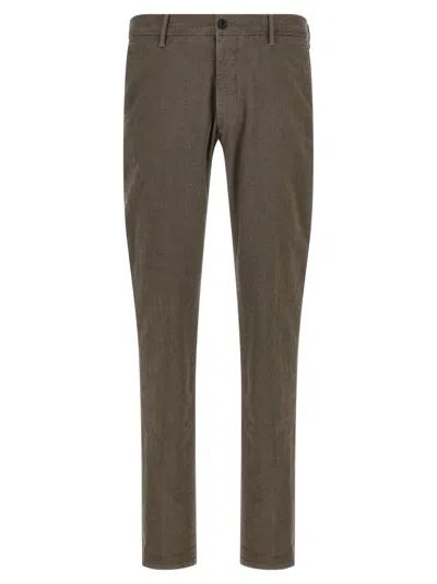 Incotex Tailored Check Trousers With Pockets And Loops In Brown