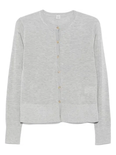 Totême Toteme Women Crewneck Cardigan In Gray