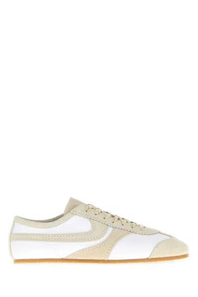 Dries Van Noten White Two-tone Sneakers In Multi