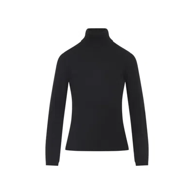 Max Mara Cashmere Yarn Turtleneck Sweater In Black