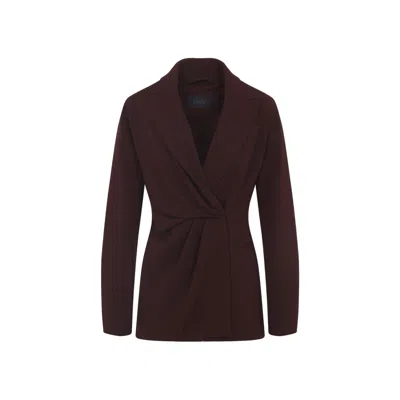 Max Mara Twisted Front Longline Jacket In Brown