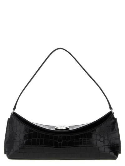 Jacquemus Le Calisson Crocodile-effect Leather Shoulder Bag In Black