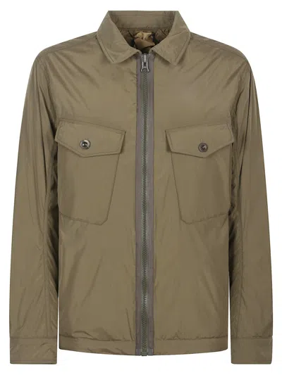 Ten C Front Zip Mid Layer Jacket With Chest Pockets In Green