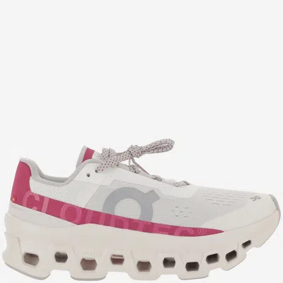 On Cloudmster Sneakers With Sculpted Sole And Bold Accents In White