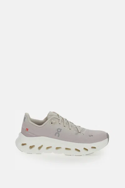 On Beige Lace Up Sneakers In Gray