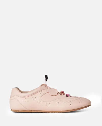 Cecilie Bahnsen Blaise Flower-embellished Leather Sneakers In Pink