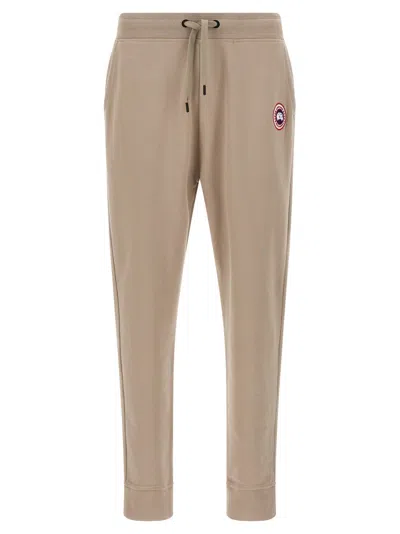 Canada Goose Cotton Track-pants With Ribbed Cuffs In Gray