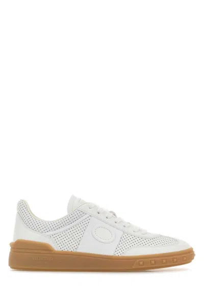 Valentino Garavani Low-top Perforated Sneakers Rubber Sole In White