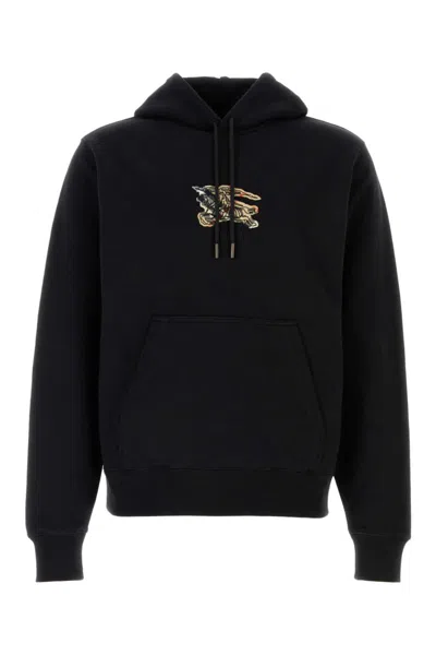 Burberry Simon Hoodie With Front Pocket And Hood In Black
