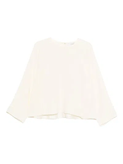 Forte Forte Relaxed Fit Long Sleeve Satin Top In Neutral