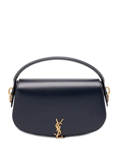 Saint Laurent Voltaire In Box Curved-handle Leather Shoulder Bag In Black