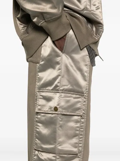Feng Chen Wang Satin-panel Cargo Pants In Neutral