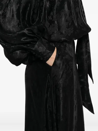 Viktor & Rolf Bow-detail Patterned Maxi Dress In Black