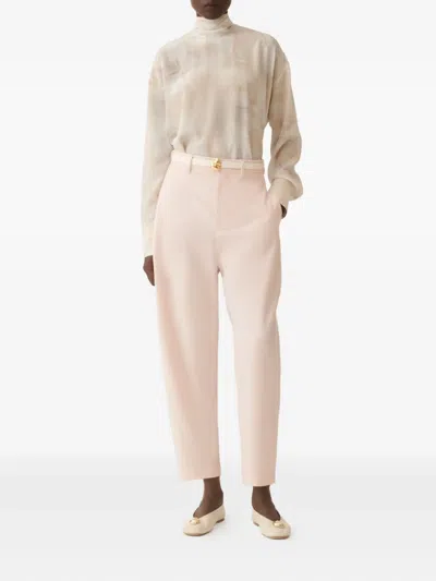 Fabiana Filippi Wool-blend Pants In Pink