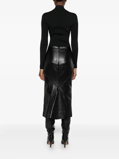 Givenchy Logo Ribbed-knit Bodysuit In Black