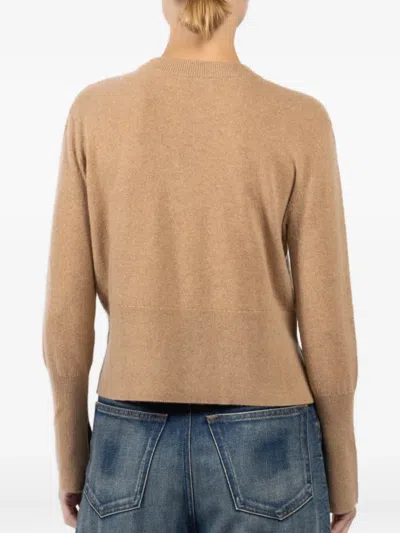 Arlo Mott Side-split Cashmere Sweater In Brown