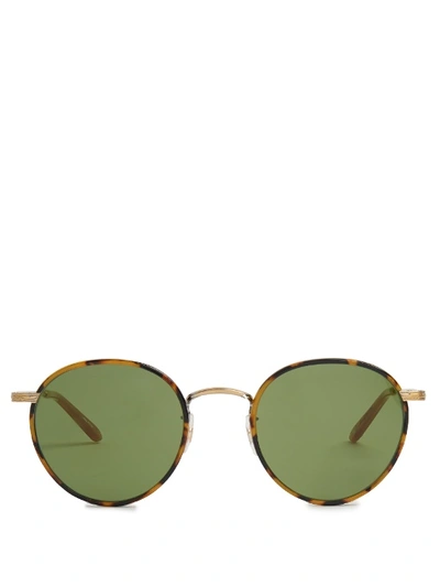 Garrett Leight Wilson Round Monochromatic Sunglasses, Tortoise In Tonal-brown
